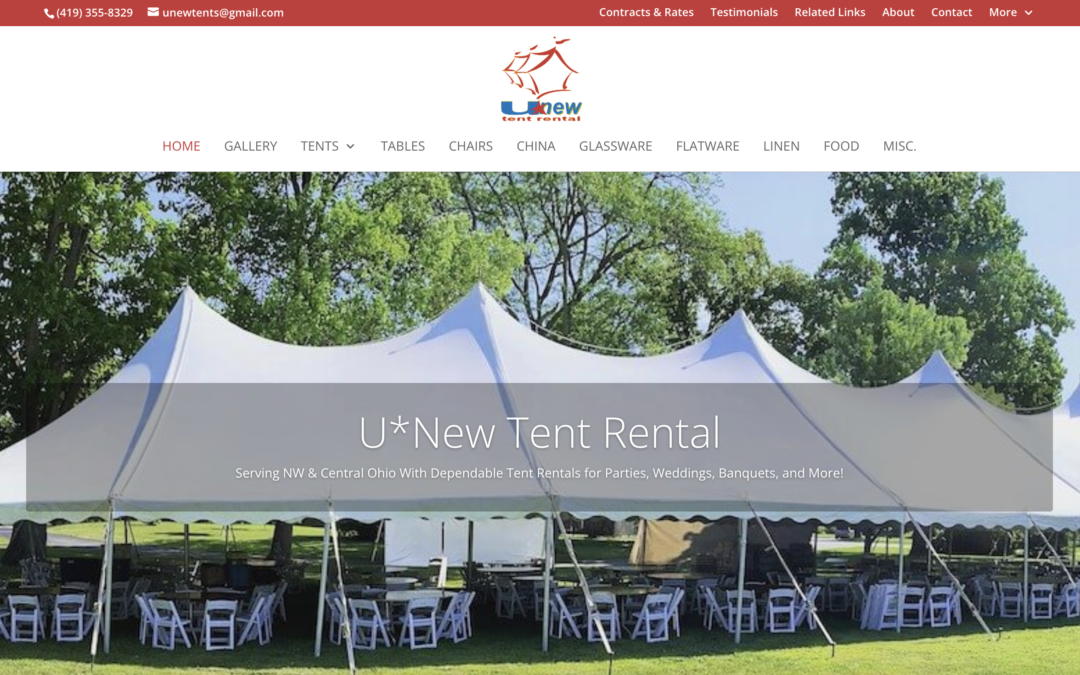 UNew Tent Rental Website